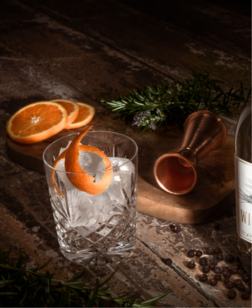 Gin and tonic with a slice of orange
